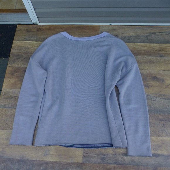 Stateside long sleeve sweatshirt S Rayon Made in USA Reversible stripe wide crew - Picture 7 of 12